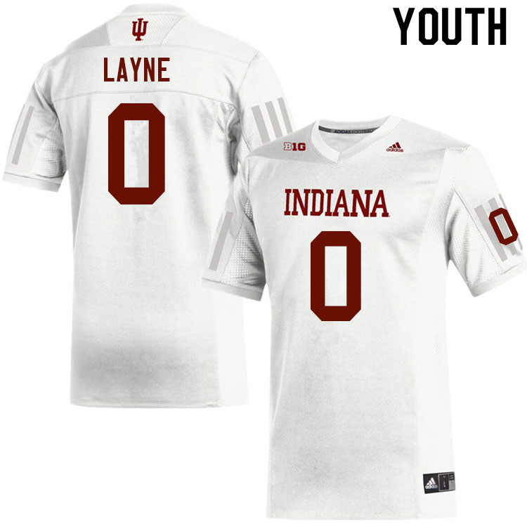 Youth #0 Raheem Layne Indiana Hoosiers College Football Jerseys Sale-White Jersey